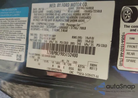 2011 Ford Mustang Gt Premium z USA, uszkodzony, nr VIN 1ZVBP8CF9B5152400